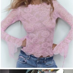 Pink Lace Women's Top